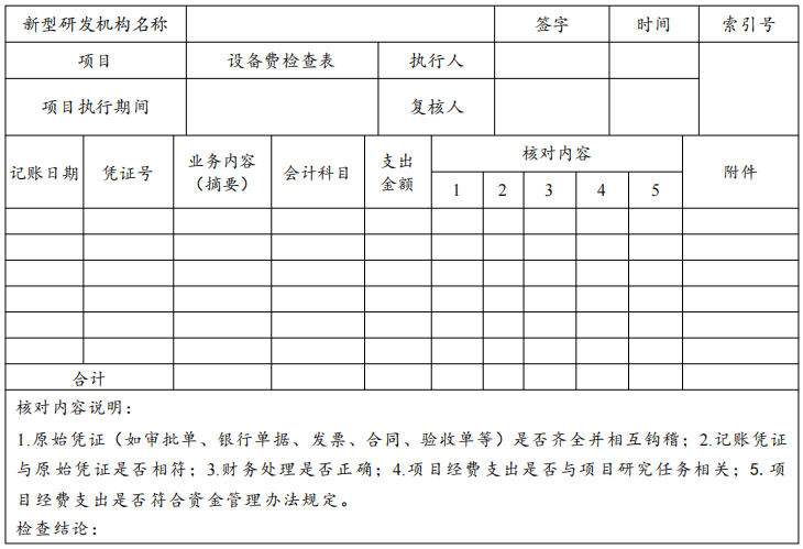 表9 设备费审计工作底稿（续）